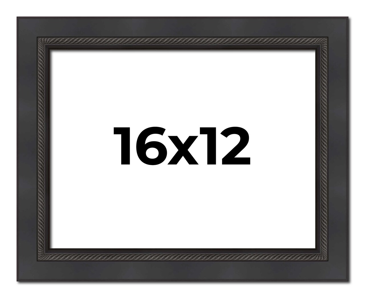 12x16 Traditional Picture Frame with UV-Resistant Acrylic & Acid Free Backing, Available in 3 Finishes - Black, Brown, Gold
